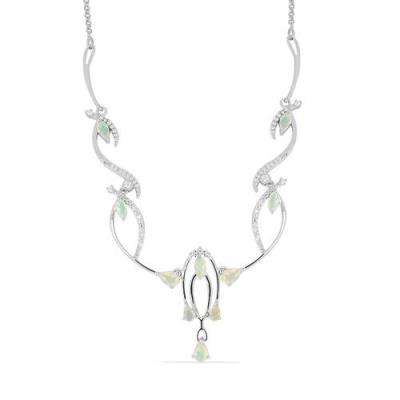BUY STYLISH NATURAL CHROME DIOPSIDE GEMSTONE NECKLACE IN 925 SILVER